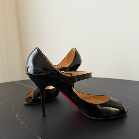 Christian Louboutin Black Peep Toe Heels - Picture 5 of 16